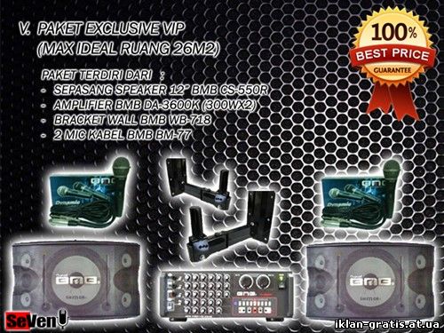 BMB SPEAKER KARAOKE PAKET EXCLUSIVE VIP (MAX IDEAL RUANG 26M² )